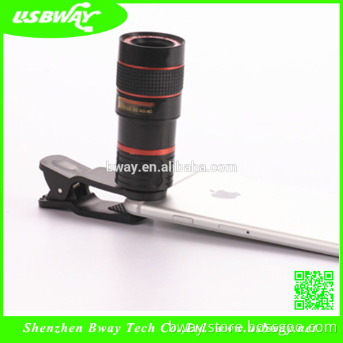 USBWAY Brand Universal Clip on 8X Magnifier Optical Zoom Telescope Camera Lens